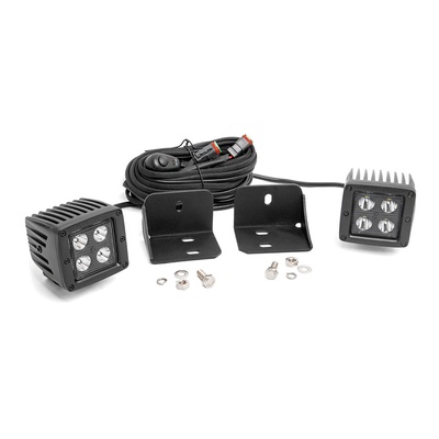 Rough Country 2" Cube Dual Cab Mount LED Light Pod Kit (Black) - 71011